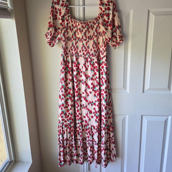 Betsey Johnson Red and White Floral Maxi Dress - Picture 3 of 13